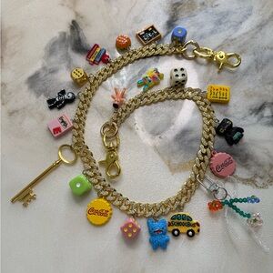 Chunky Gold Charm Chain Strap Keychain / Bag Chain